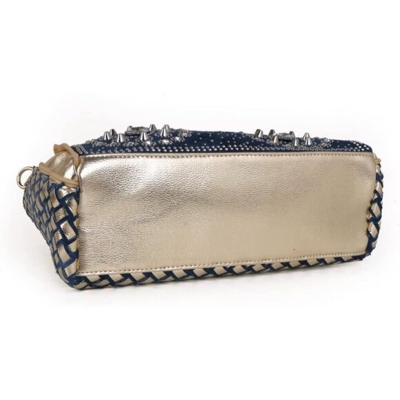 ❤️ Denim Women Shoulder Bag Crystal Rhineston Jeans Crossbody Ladies Tote Bag - Picture 4 of 7